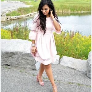 Eliza J Pink Long Sleeve Dress
